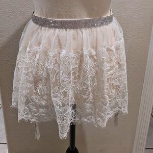 NWT Victoria’s Secret Shine Lace Skirt with Garters